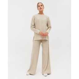 Костюм женский (джемпер, брюки) MINAKU: Casual Collection, бежевый, размер 48 (рост 170 см)