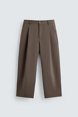 PANTAL?N RELAXED FIT PLIEGUES / Marr?n / Topo - Zara фото 6
