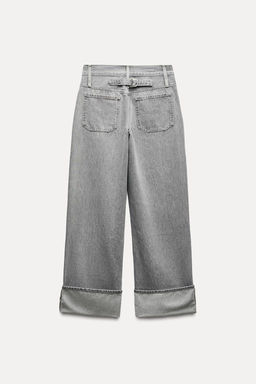 TRF HIGH-WAIST WIDE-LEG JEANS WITH BELT LOOP - Zara фото 8