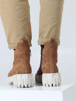 Ботинки 228.V.466be. светло-коричневый замша/Байка