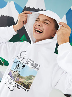 Kap??onlu Mickey Mouse Bask?l? Uzun Kollu K?z ?ocuk Sweatshirt - Waikiki фото 2