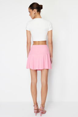 TRENDYOLMILLA K?rm?z? Etek Gorunumlu Yuksek Bel Mini Orme Sort TWOSS21SR0621  фото 61