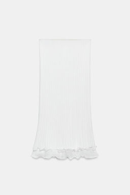 FALDA MIDI PUNTO DOBLE CAPA / Blanco - Zara фото 6