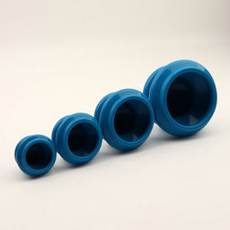 Набор вакуумных банок для массажа, резиновые, d=10/8/6/4 см, 4 шт., синий
