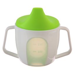 Тренировочный Поильник - чашечка 2в1, 150 мл., твердый носик, цвет зеленый - Крошка я фото 2