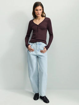 Лонгслив с застежкой на груди / Zarina  фото 2