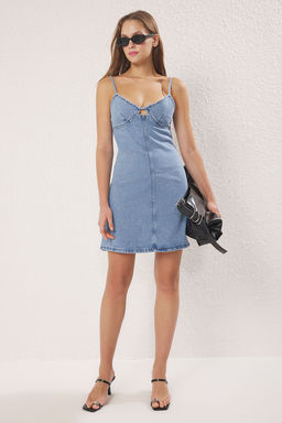 Mavi Ask?l? Mini Denim Elbise TWOSS25EL00738