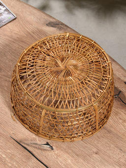 Корзина плетёная «Клоус», 32×32×13 см, бамбук, светлая