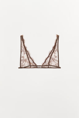 EMBROIDERED LACE TRIANGLE BRALETTE - Zara фото 5