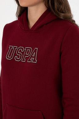 Kad_n Bordo _ardonlu Kap__onlu Basic Sweatshirt - U.s. polo assn фото 7