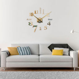 Часы настенные интерьерные, 3D, наклейка, d=120 см