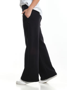 Брюки для девочки с карманами утепленные с начесом классические 22-7347 черный - Mini maxi фото 12