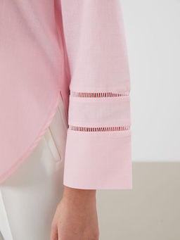 G?mlek Yaka Oversize Poplin Bluz