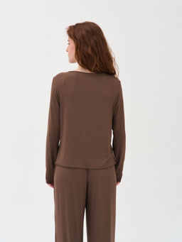 Лонгслив домашний "Шоколад" женский