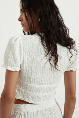 Top arrugado con lazada doble - H&m фото 7