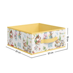 Короба стеллажные, без крышки, 31*31*15 см, набор 4 шт., жёлт., ЛЮБИМЧИКИ, шт - Valiant фото 2