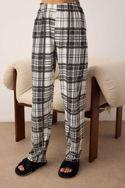 Trendyolmilla Siyah Pamuklu Kalpli Ekoseli Orme Pijama Tak?m? THMAW25PT00220 фото 6