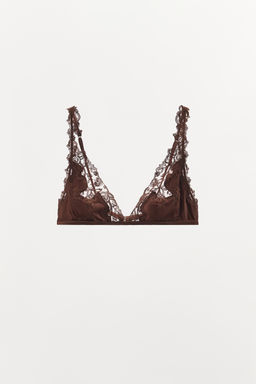 SATIN LACE TRIANGLE BRALETTE - Zara фото 5