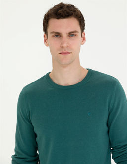 Ye_il Slim Fit Bisiklet Yaka Basic Triko Kazak - Pierre cardin фото 2