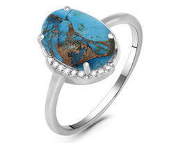 Кольцо, бирюза пресс., Жасмин