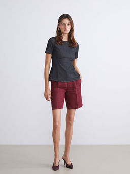 Шорты женские Loose Fit из льна плиссированные