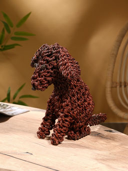 Сувенир плетёный «Собака», 33×26×33х см, сиграсс, тёмный