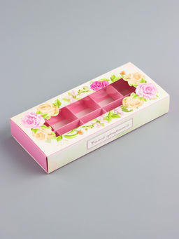 Цена за 2 шт. Коробка складная для 10 конфет Самой прекрасной, 9.8?22?3.5 см