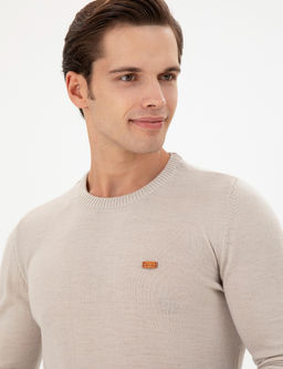 Erkek Slim Fit Bisiklet Yaka Ta_ Melanj Kazak - U.s. polo assn фото 2