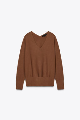 V-NECK KNIT SWEATER - Zara фото 5