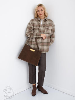 Сумка женская кожаная 1087MF khaki Polina&Eiterou