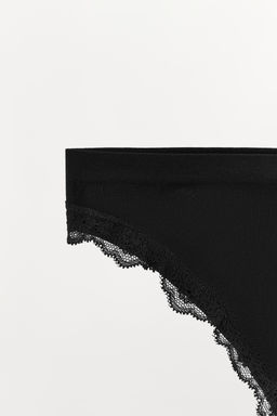 TANGA MEDIA ENCAJE / Negro - Zara фото 6