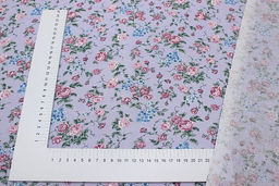 Ситец Цветущие розочки цв.сиренево-голубой, ш.0.8м, хлопок-100%, 85гр/м.кв - Купава фото 7