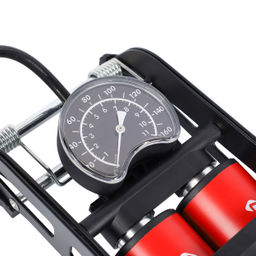 Насос ножной с манометром COMIRON FUJIN 2, стальная рама, алюминиевый цилиндр Presta-Schrader-Dunlop, 8,3 бар. Два поршня. /уп 10 - ГалеонТрейд фото 13