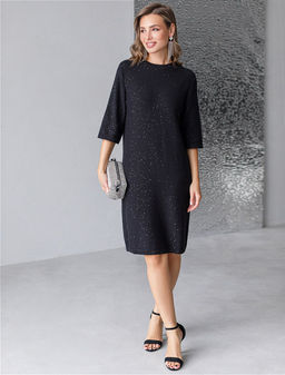 Платье вязаное из хлопковой пряжи с пайетками - Vilatte фото 5