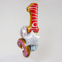 Букет из шаров «1 год, пончик», фольга, набор из 5 шт.