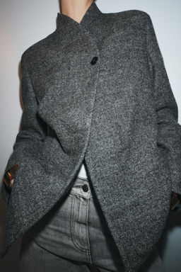 ZW COLLECTION LIMITED EDITION WOOL BLAZER WITH BUTTON - Zara фото 4