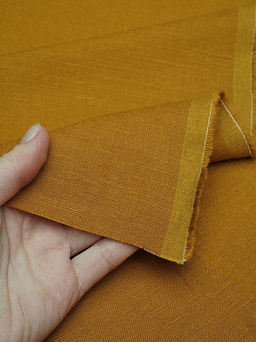 Лен с вискозой с эффектом мятости цв.Темная горчица, ш.1.4м, лен-53%, вискоза-47% - Купава фото 2