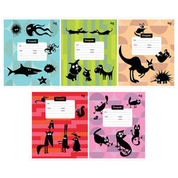 Цена за 3 шт. Тетрадь 12л. BG косая линия "В мире животных" (Т5ск12 64135)