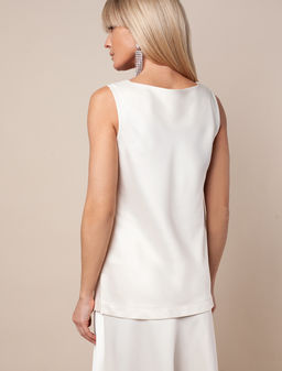 VILATTE / Топ из плотного полуматового сатина, скроенный по косой  фото 4