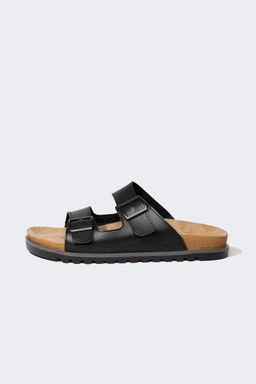 Мужские тапочки из искусственной кожи с двойной окантовкой на высокой подошве - Defacto фото 3