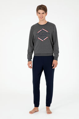 Мужской пижамный комплект антрацитового меланжевого цвета Неожиданная скидка в корзине