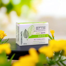 Противовоспалительное косметическое мыло ЧАЙНОЕ ДЕРЕВО STYX, 100 гр  фото 2