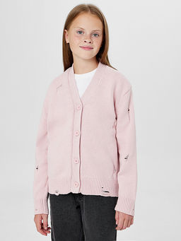 Кардиган для девочек розовый