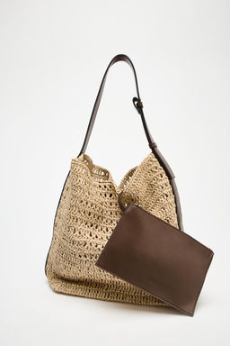 RAFFIA-EFFECT BUCKET BAG - Zara фото 4