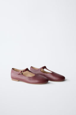 T-BAR LEATHER BALLET FLATS - Zara фото 2