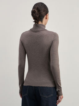 Водолазка с необработанным краем из шерсти / Zarina  фото 5