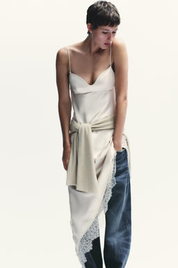 LACE SATIN DRESS - Zara фото 14