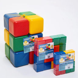 Кубики детские, пластиковые, цветные, 20 штук, 4×4 см