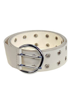 Ремень женский с люверсами из искусственной кожи, цвет белый