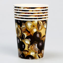 Стакан бумажный Чёрное золото. Шары, в наборе 6 шт. - Страна карнавалия фото 4